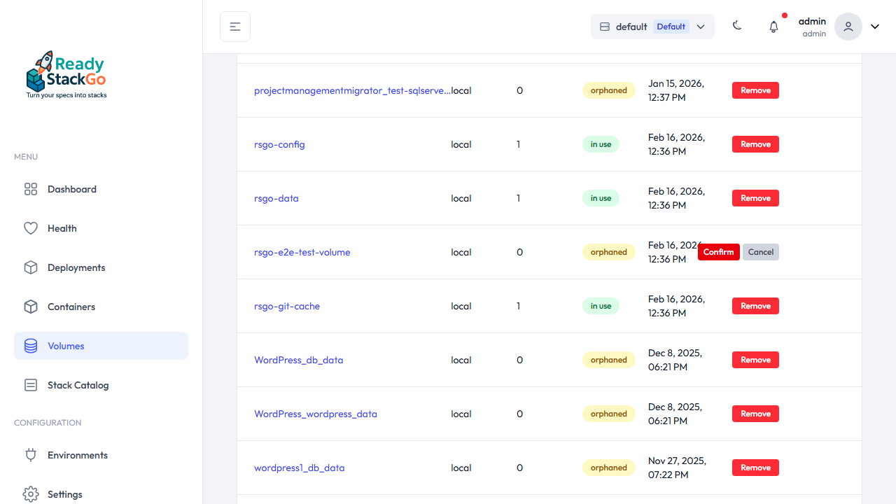 Lösch-Bestätigung mit Confirm/Cancel Buttons